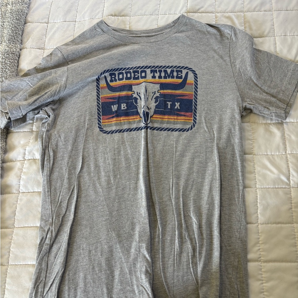 Gray Rodeo Time Graphic T-Shirt